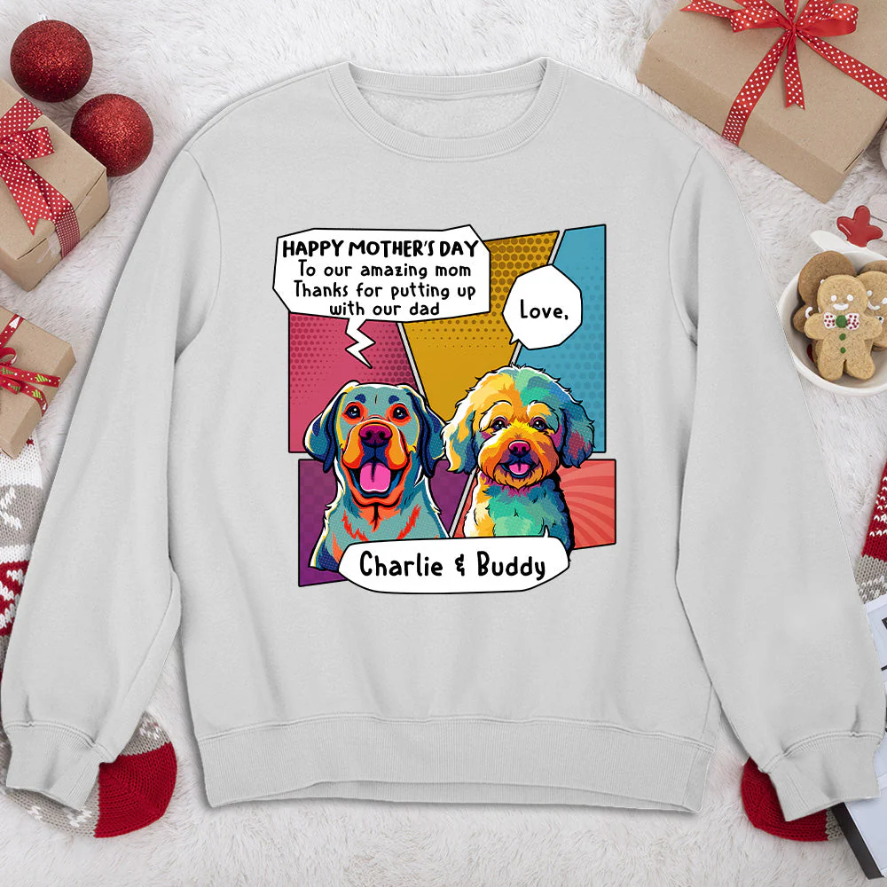 Pop Art Amazing Mom - Personalized Custom Sweatshirt - Image 2