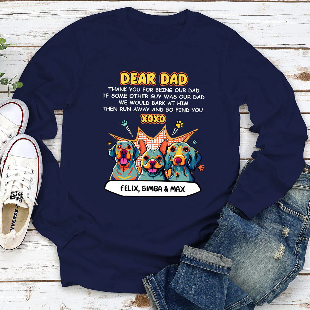 Pop Art Dear Dad XOXO - Personalized Custom Long Sleeve T-shirt - Image 2