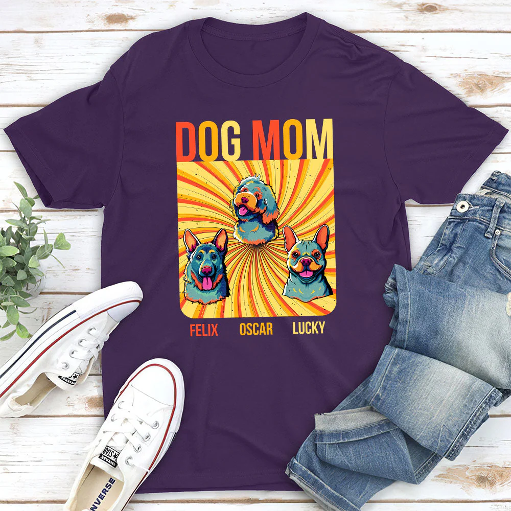 Pop Art Dog Mom Dad - Personalized Custom Unisex T-shirt - Image 5