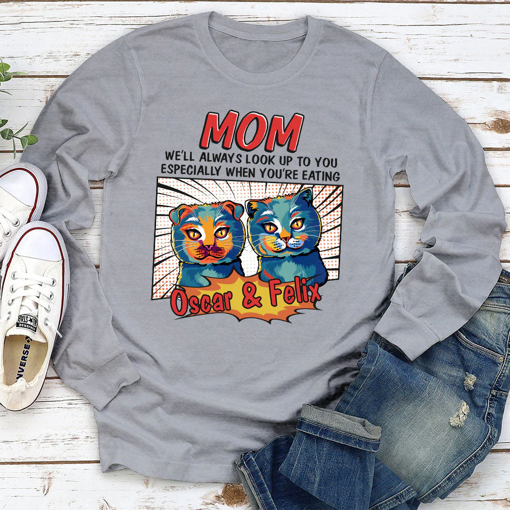 Pop Art Eating Pet - Personalized Custom Long Sleeve T-shirt - Image 3