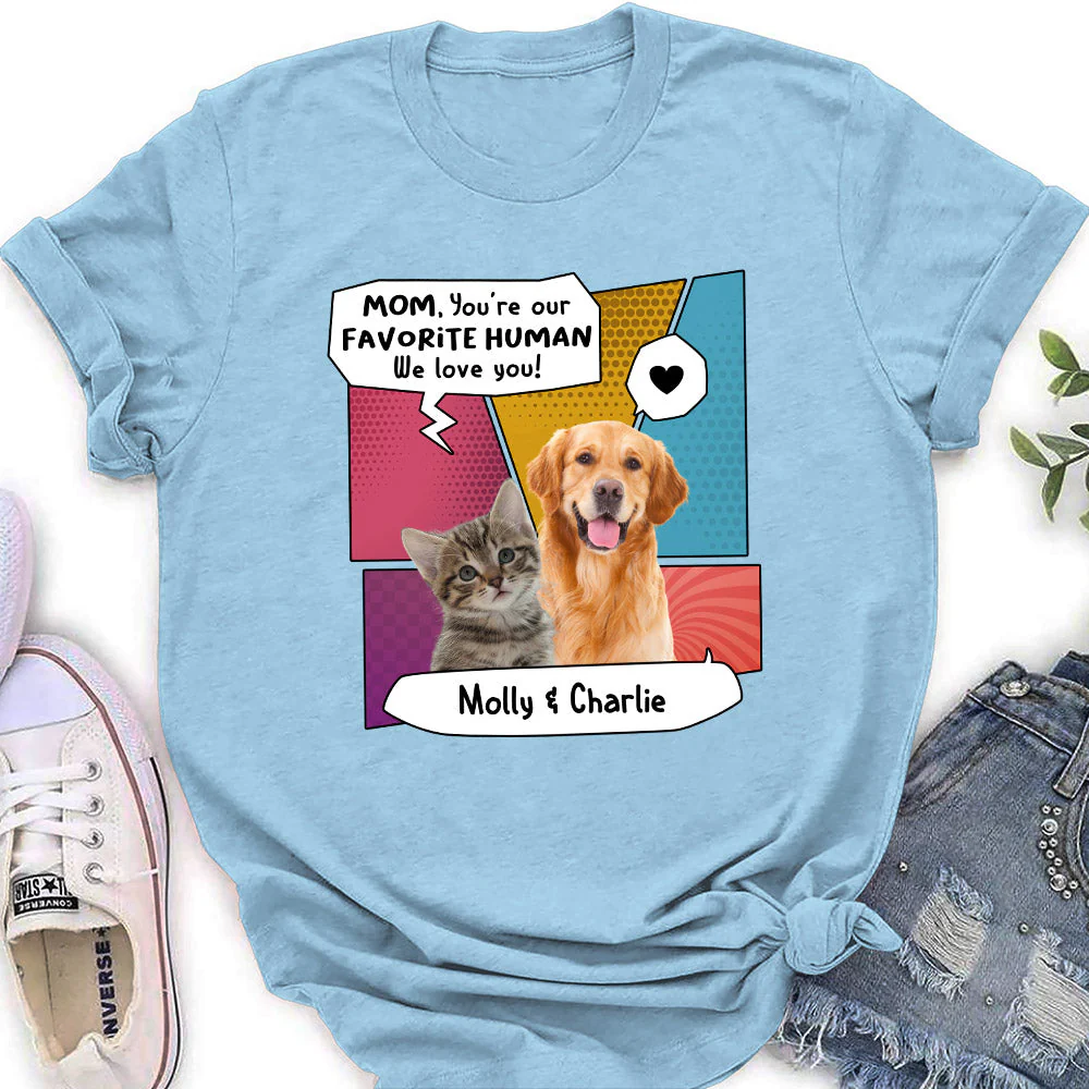 Pop Art Favorite Human - Personalized Custom Women's T-shirt - Image 4