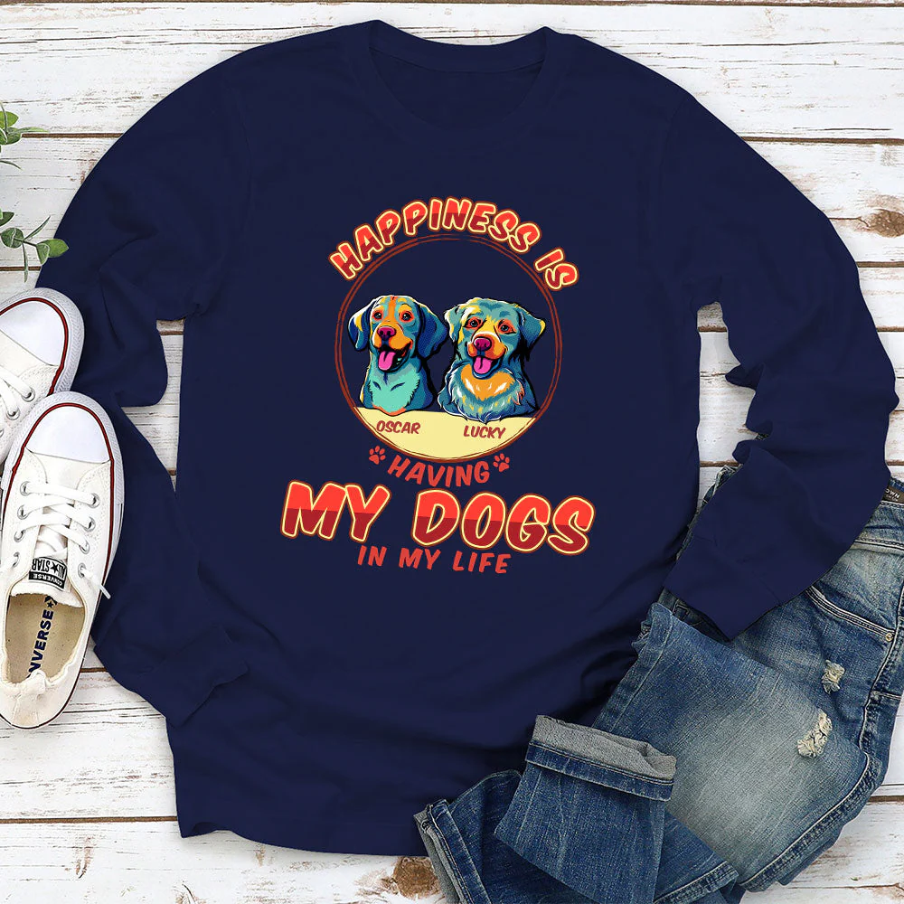 Pop Art Happiness Is - Personalized Custom Long Sleeve T-shirt - Image 2