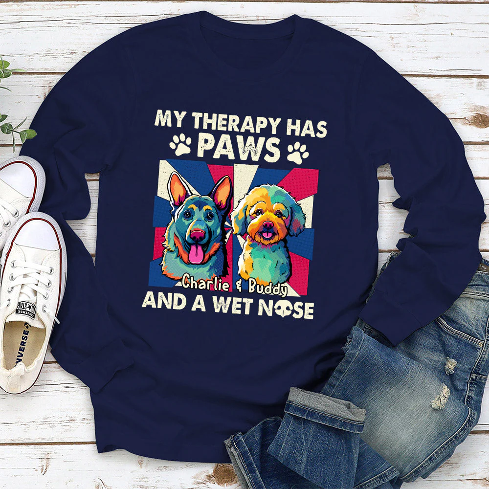 Pop Art Therapy - Personalized Custom Long Sleeve T-shirt - Image 2