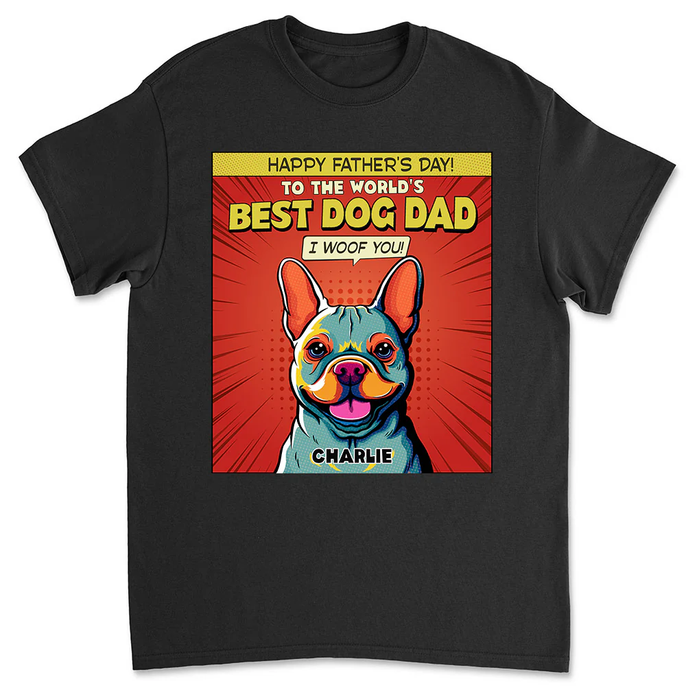 Popart Dog Cartoon Woof You - Personalized Custom Unisex T-Shirt