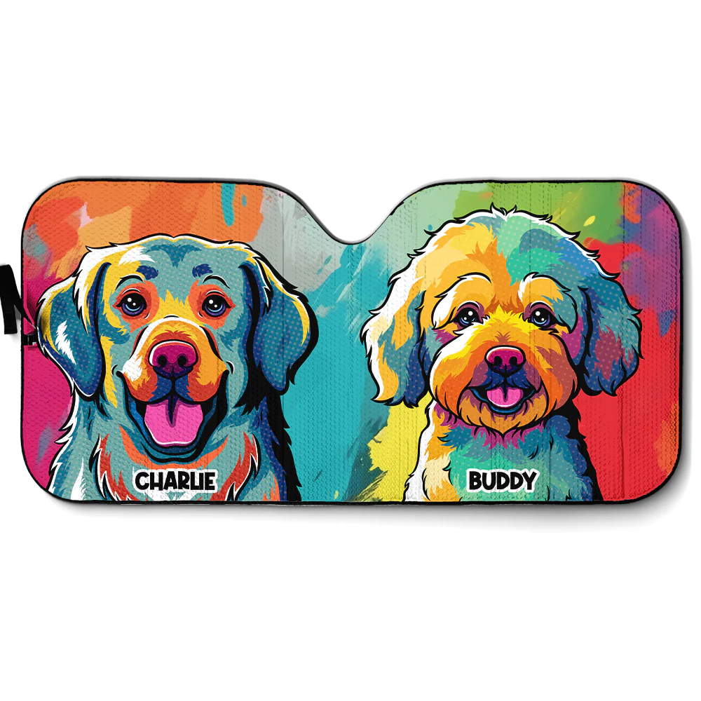 Popart Funny Dogs - Personalized Car Sunshade