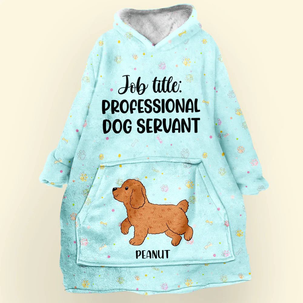 Professional Dog Servant - Personalized Custom Blanket Hoodie - Image 3