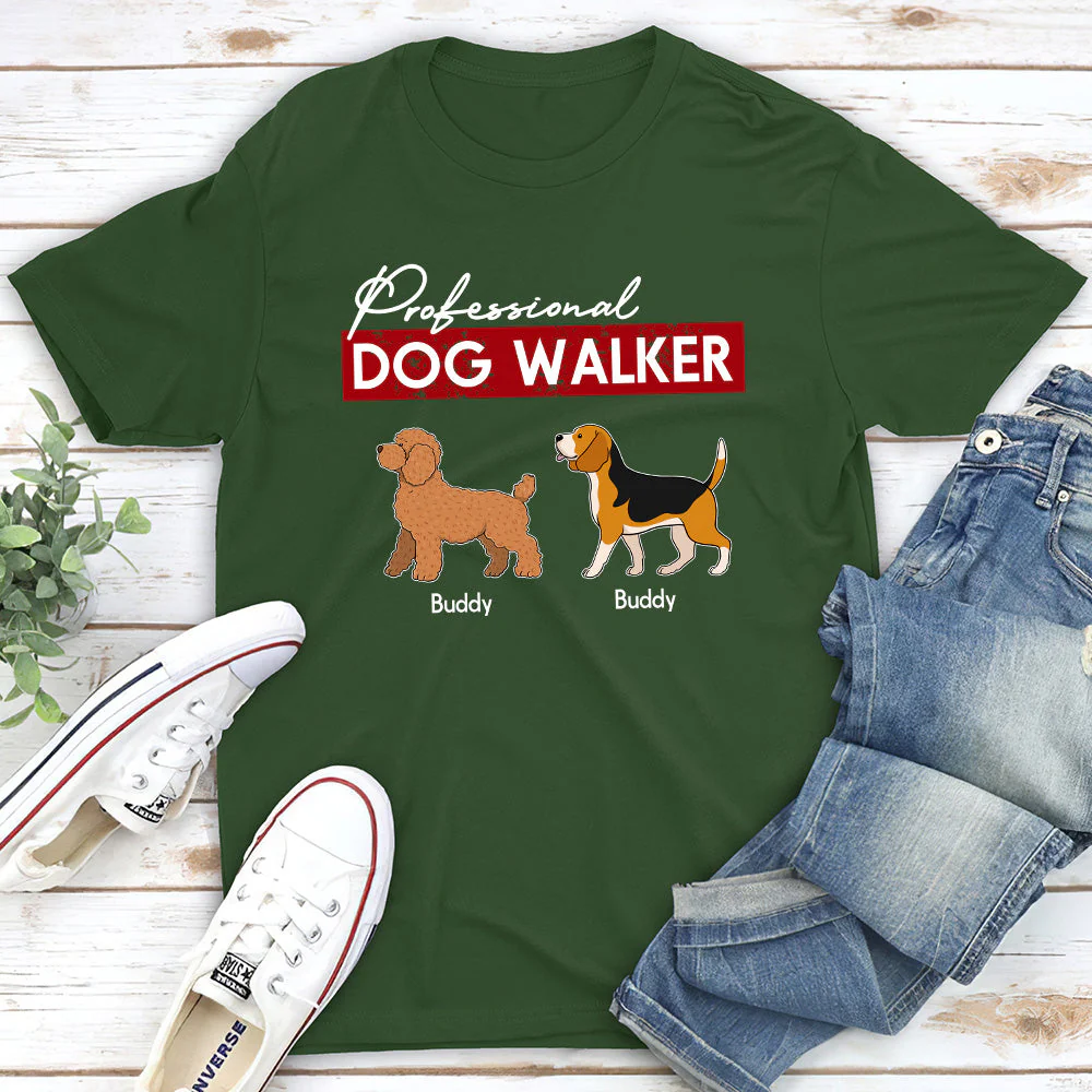Professional Dog Walker - Personalized Custom Unisex T-shirt - Image 3