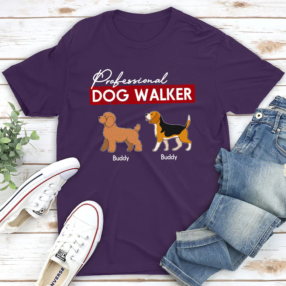 Professional Dog Walker - Personalized Custom Unisex T-shirt - Image 4