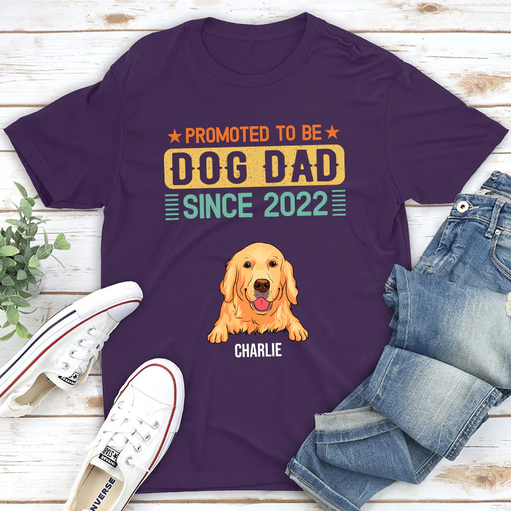 Promoted To Dog Dad - Personalized Custom Unisex T-shirt - Image 2