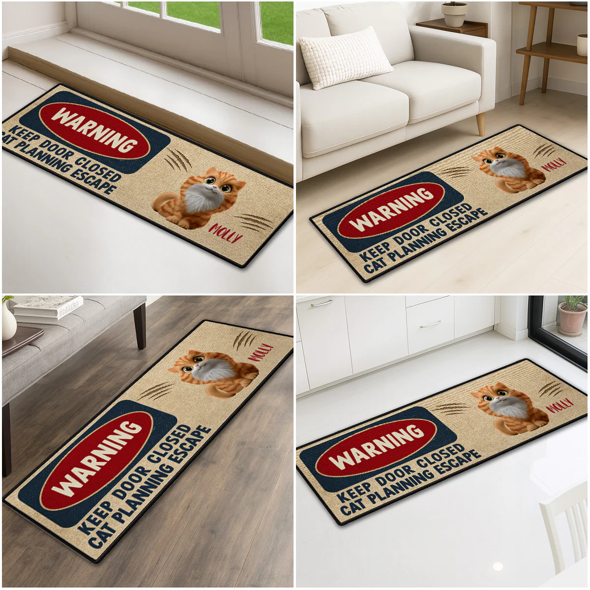 Property Is Protected By Cats - Personalized Custom Runner Rug - Image 2