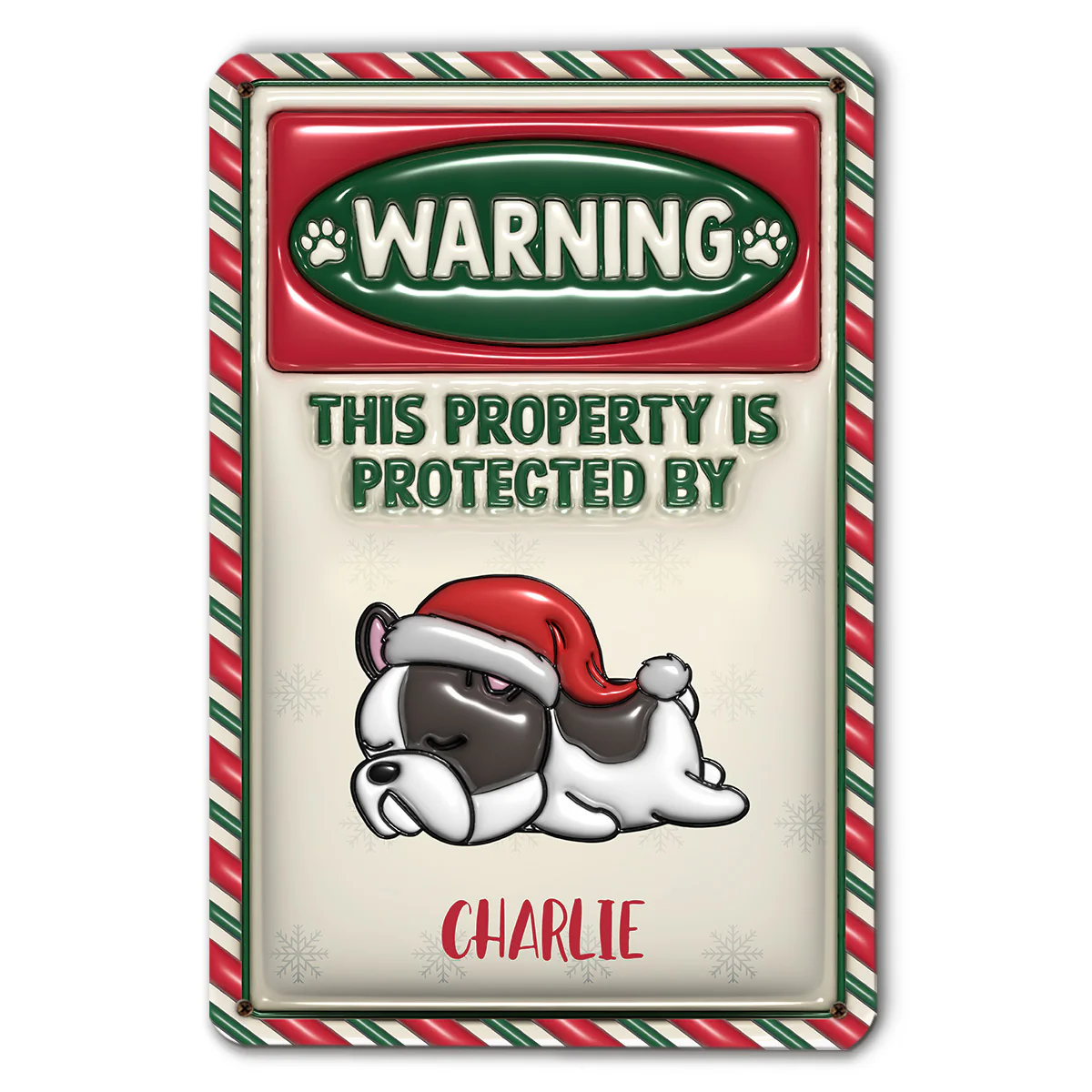 Property Is Protected By Christmas - Personalized Custom 3D Inflated Effect Metal Sign