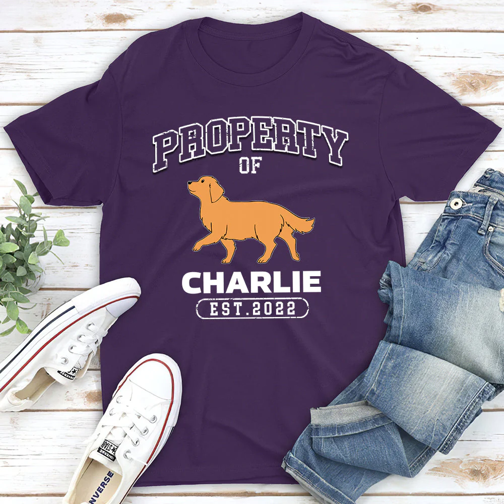 Property Of A Dog - Personalized Custom Unisex T-shirt - Image 3