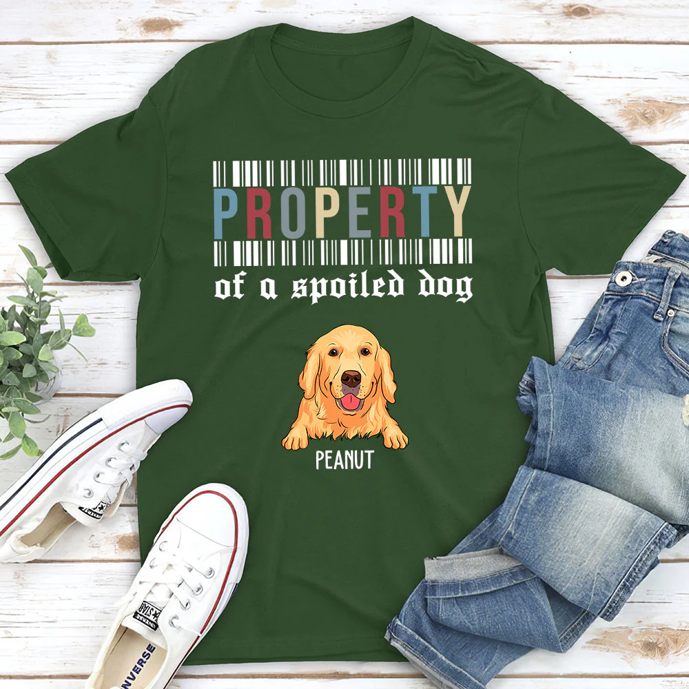 Property Of A Spoiled Dog - Personalized Custom Unisex T-shirt - Image 2