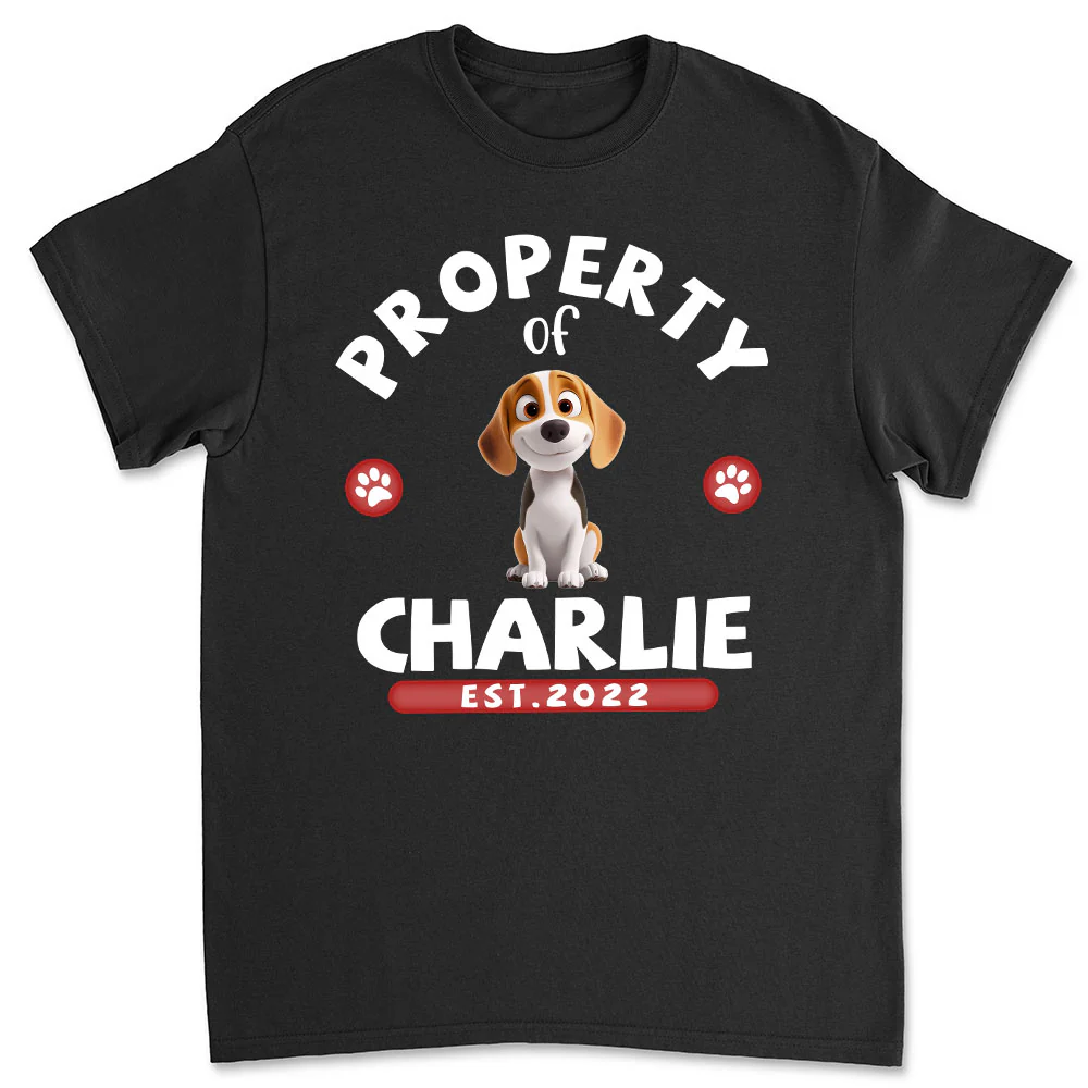 Property Of Cartoon Dogs - Personalized Custom Unisex T-shirt