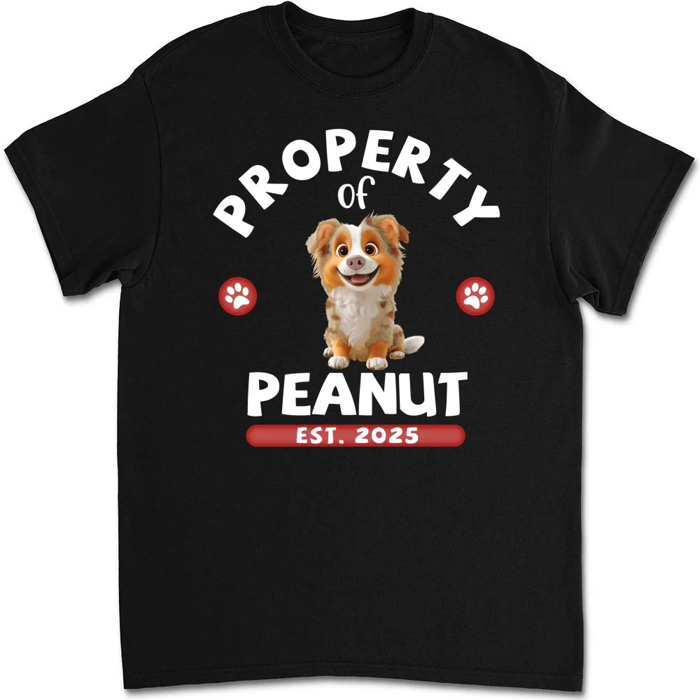 Property Of Cartoon Dogs - Personalized Custom Unisex T-shirt - Image 6