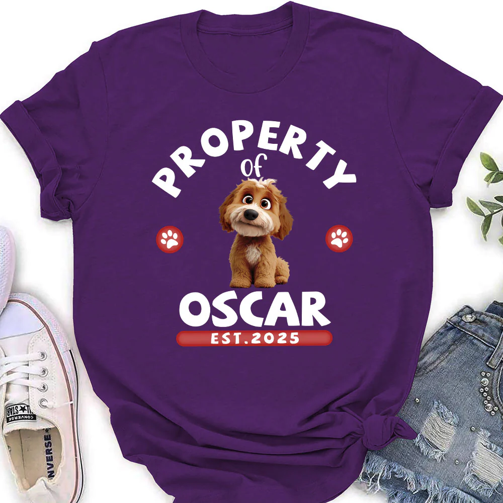 Property Of Cartoon Dogs - Personalized Custom Women's T-Shirt - Image 5