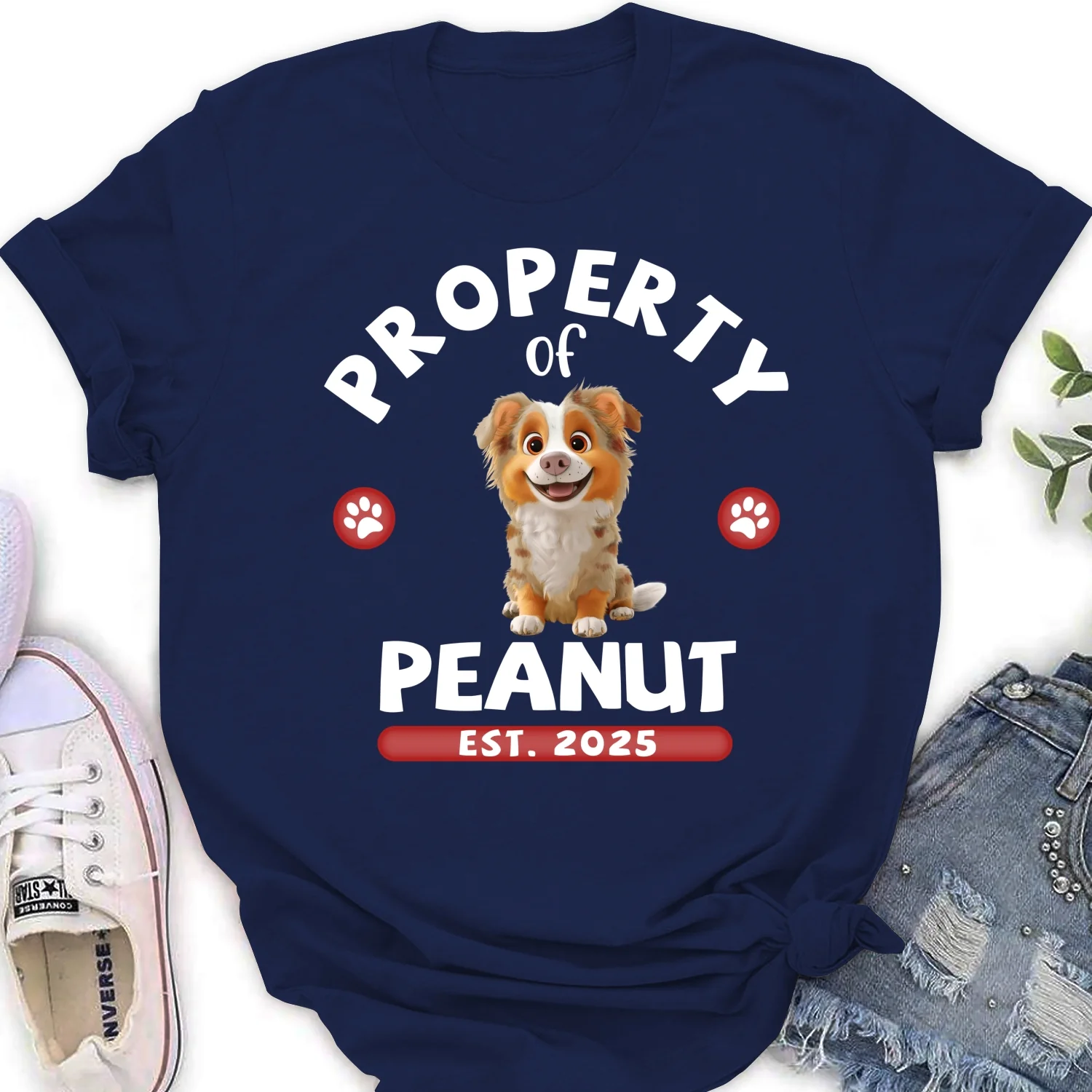Property Of Cartoon Dogs - Personalized Custom Women's T-Shirt - Image 7