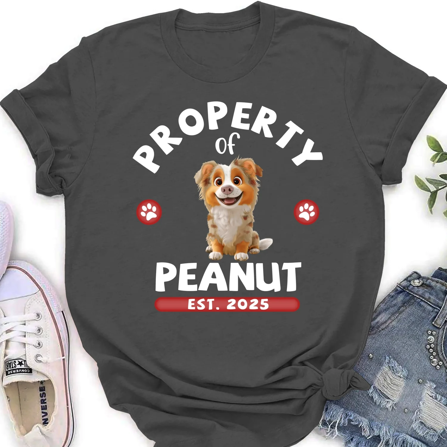 Property Of Cartoon Dogs - Personalized Custom Women's T-Shirt - Image 9