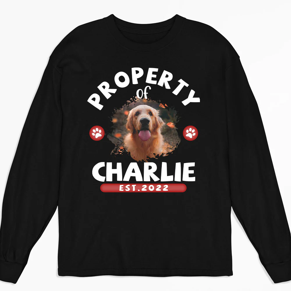 Property Of Cartoon Dogs Photo - Personalized Custom Long Sleeve T-Shirt