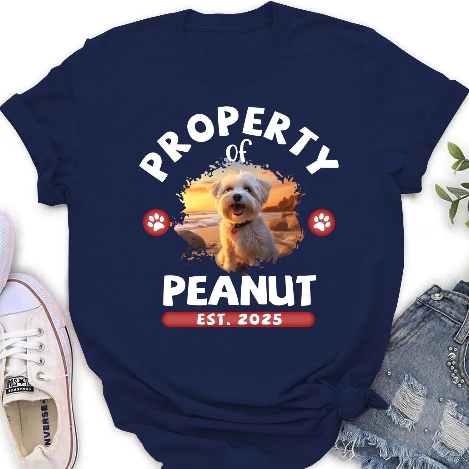 Property Of Cartoon Dogs Photo - Personalized Custom Women's T-Shirt - Image 7