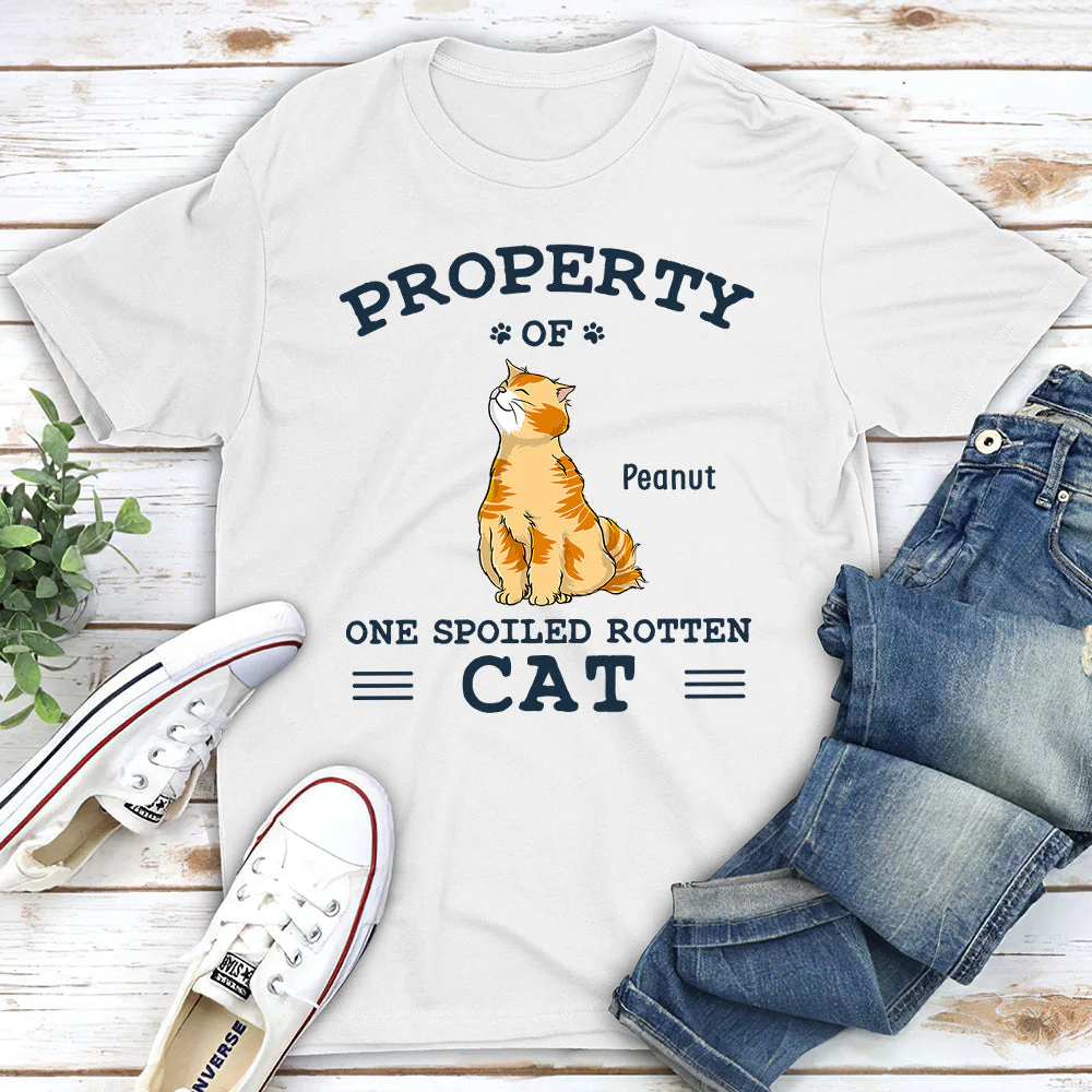 Property Of Cats- Personalized Custom Unisex T-shirt - Image 2