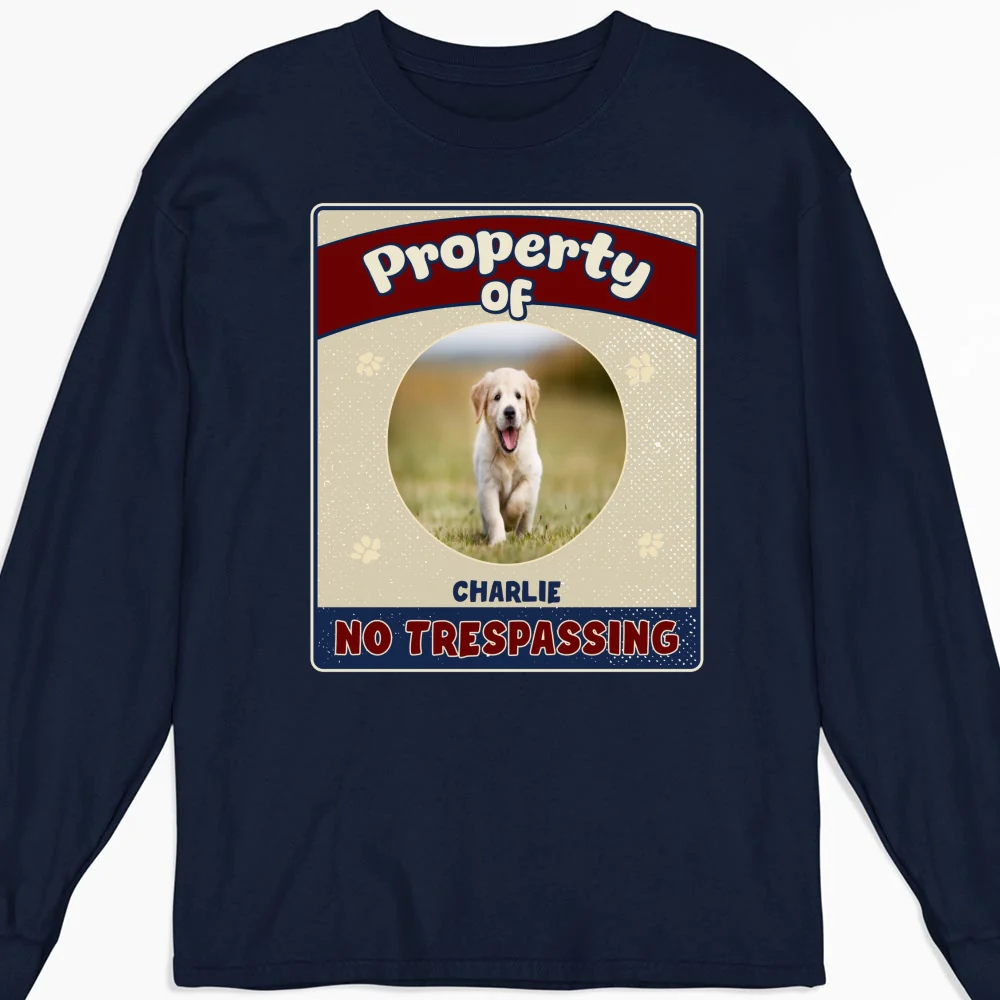 Property Of Dog Chibi Photo - Personalized Custom Long Sleeve T-Shirt - Image 4
