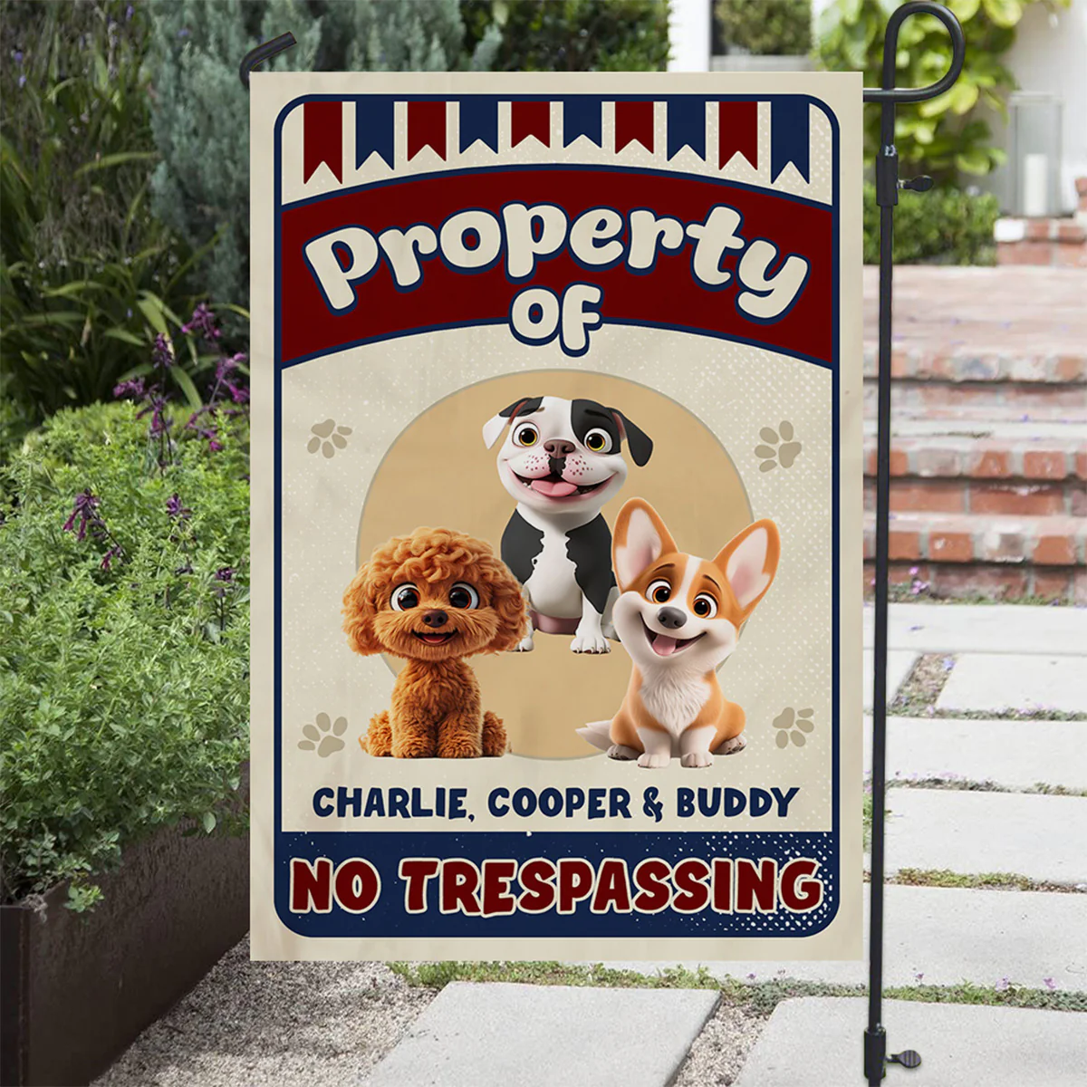 Property Of Dogs - Personalized Custom Flag - Image 3