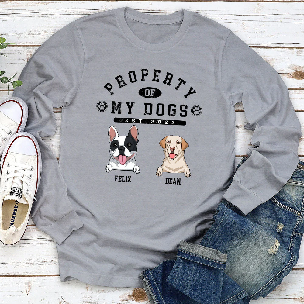 Property Of Dogs - Personalized Custom Long Sleeve T-shirt - Image 5