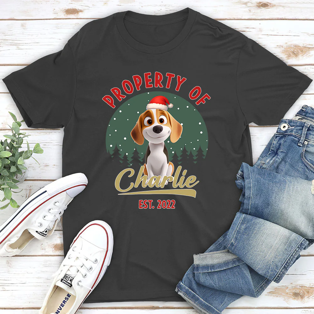 Property Of Funny Dogs - Personalized Custom Unisex T-shirt - Image 2
