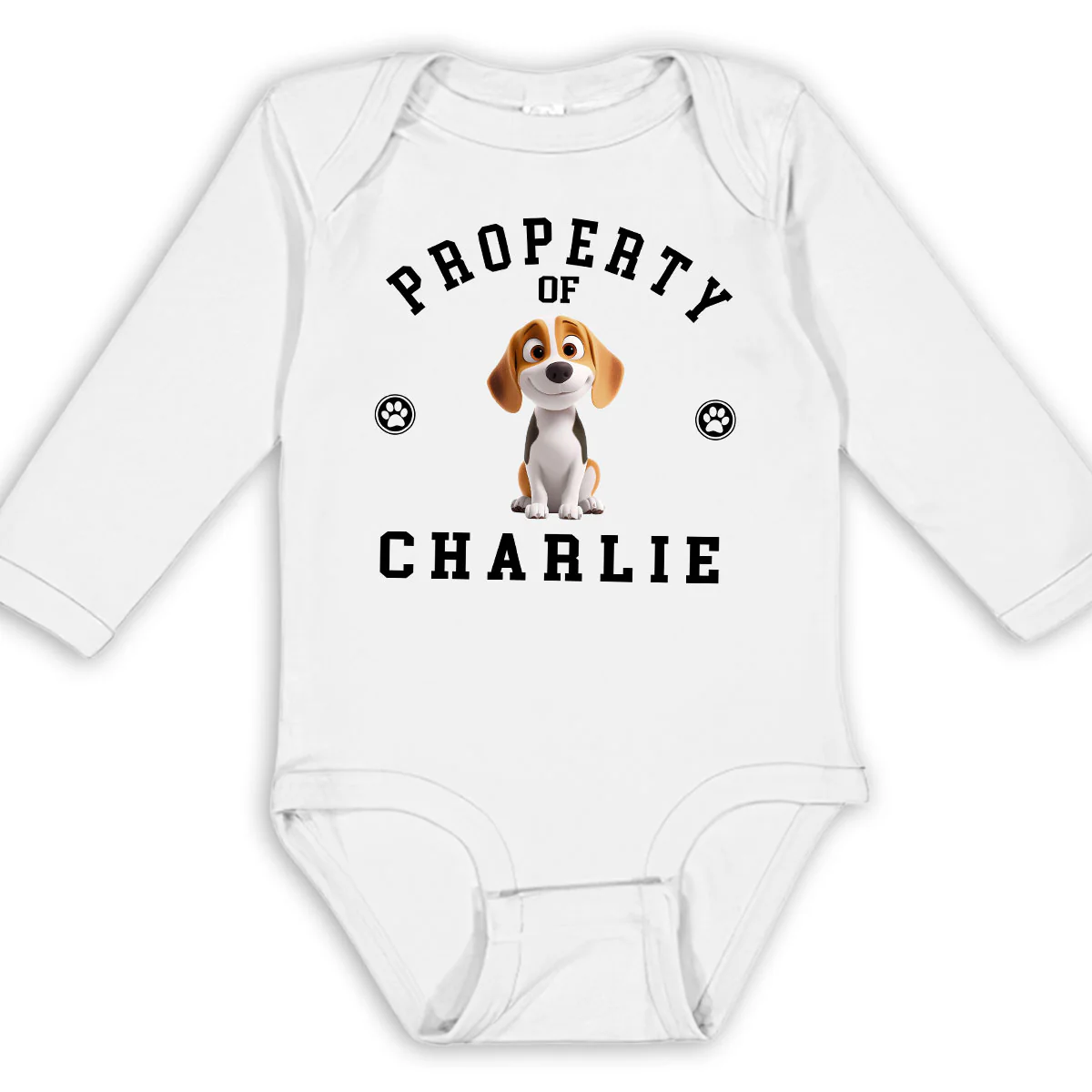Property Of - Personalized Custom Long Sleeve Baby Onesie