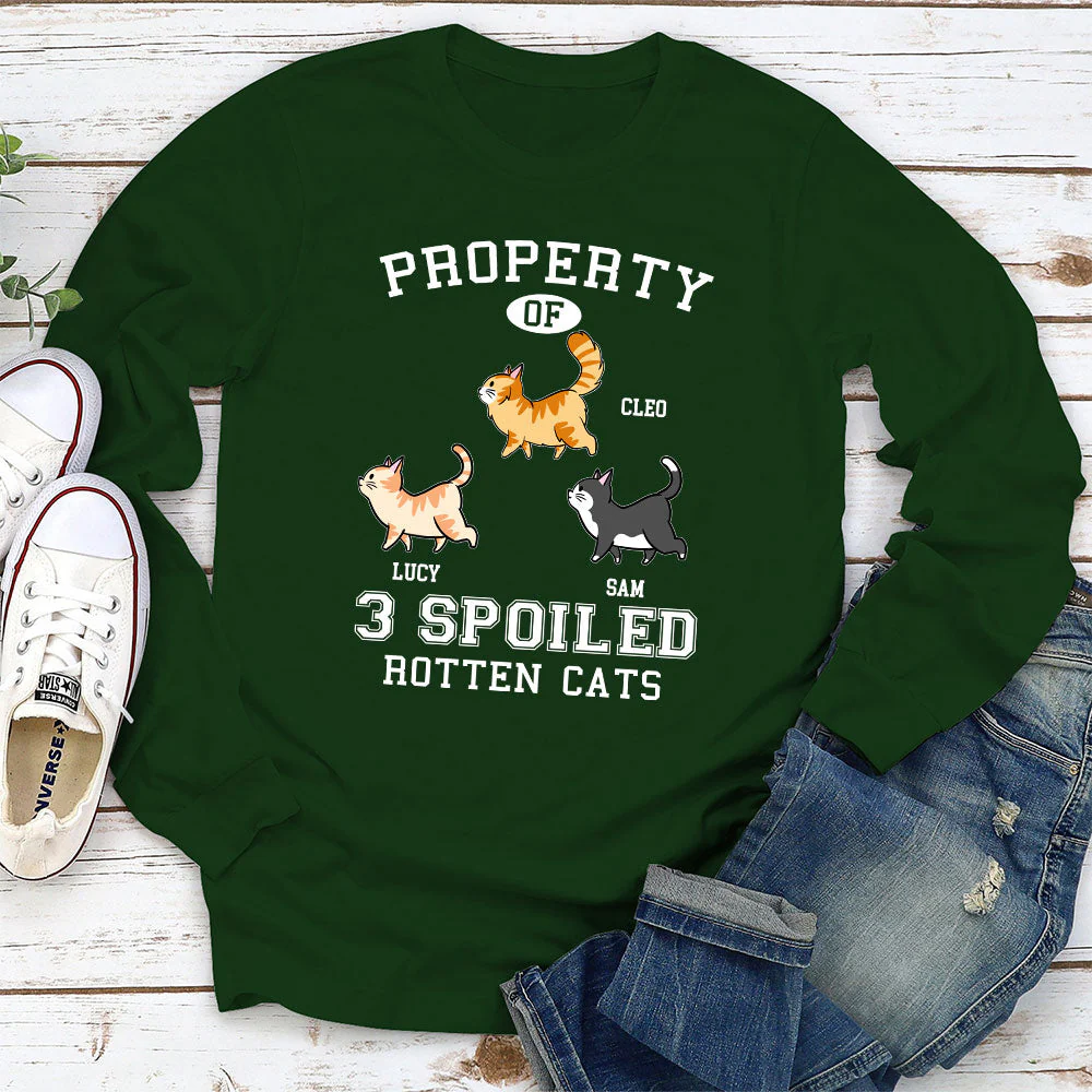 Property Of Rotten Cats - Personalized Custom Long Sleeve T-shirt - Image 3