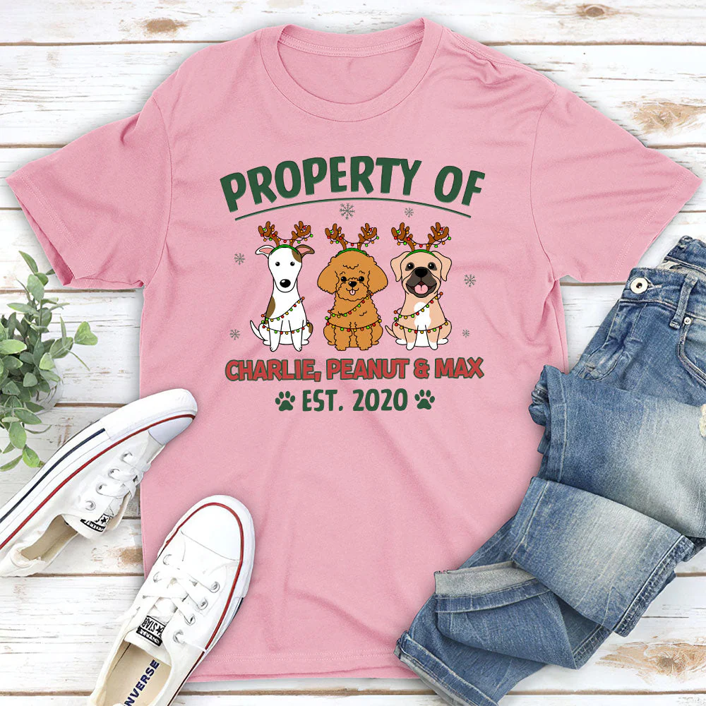 Property Of Simple Dog - Personalized Custom Unisex T-shirt - Image 3