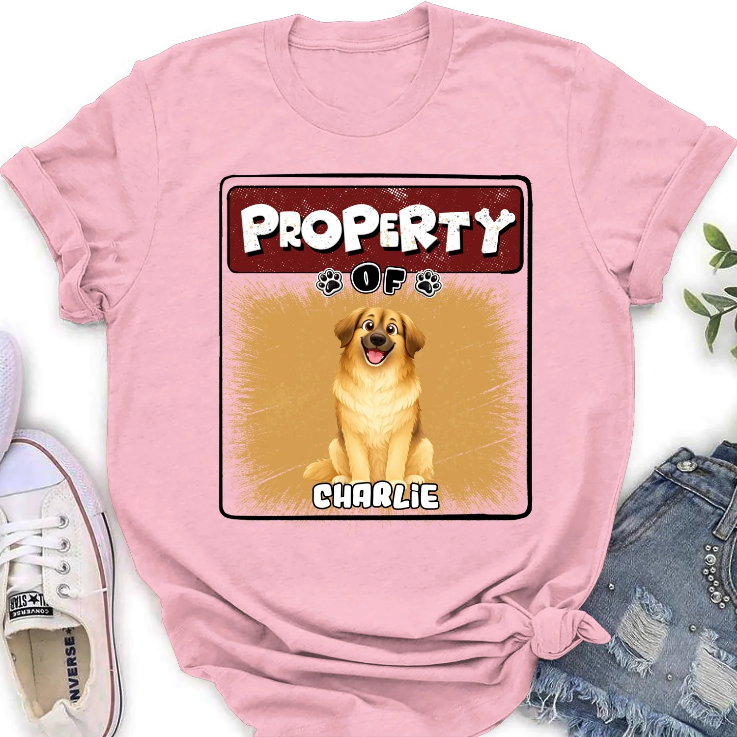 Property Of Story Dog - Personalized Custom Women's T-Shirt - Image 7