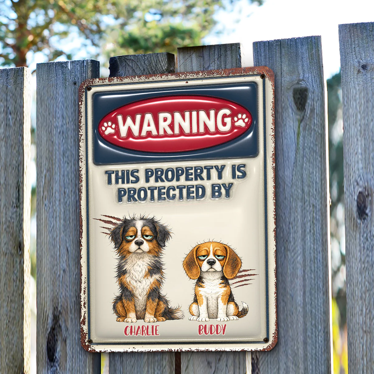 Protect My House - Personalized Custom 3D Inflated Effect Metal Sign - Image 4