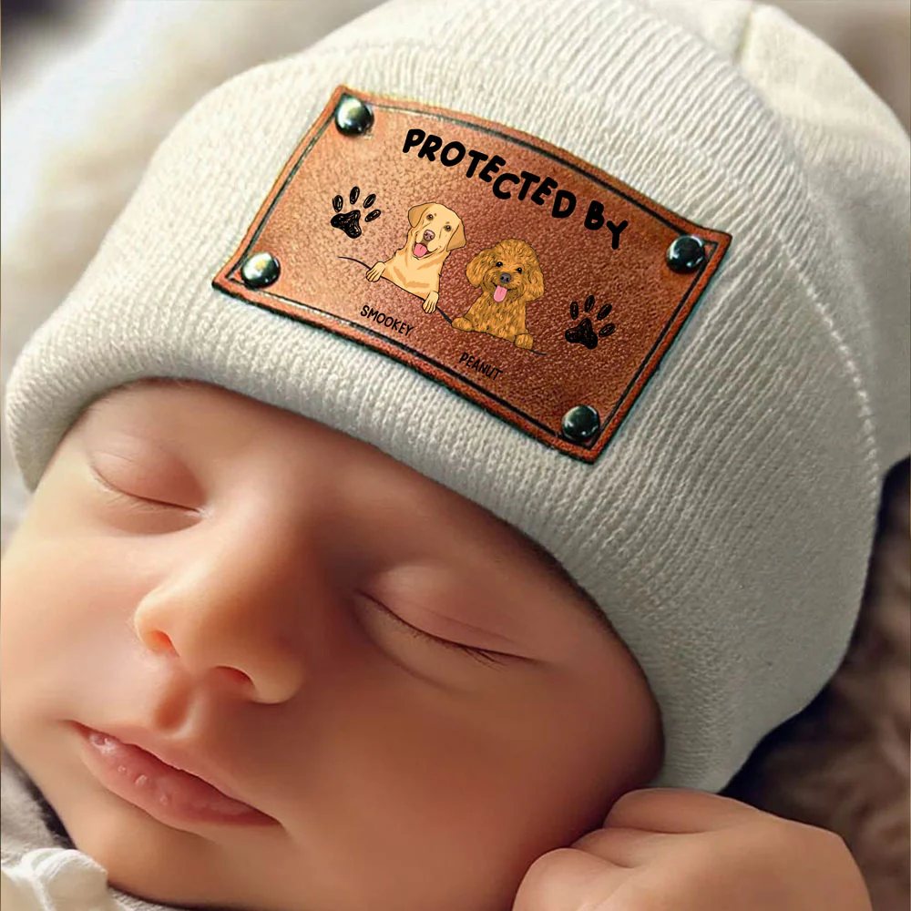 Protected By Dog - Personalized Custom Beanie - Image 4