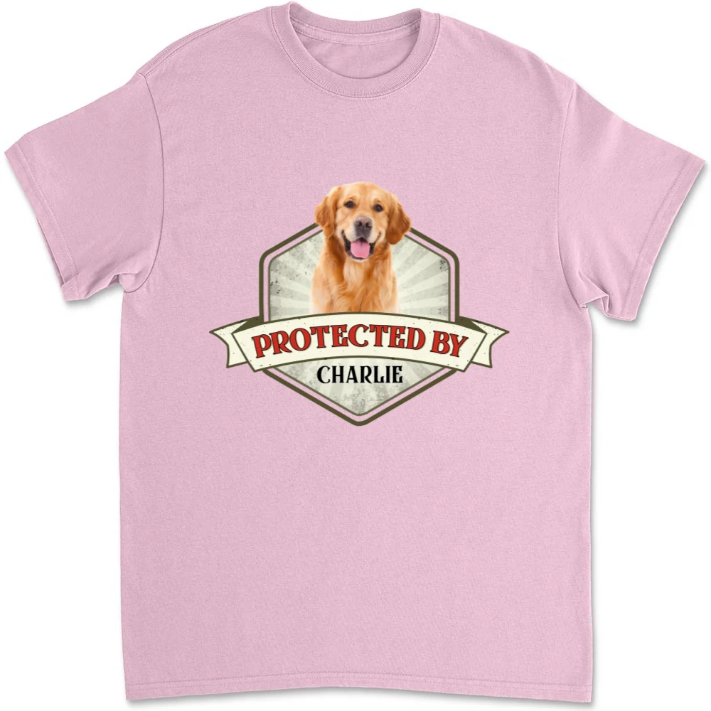 Protected By Dogs Photo - Personalized Custom Unisex T-Shirt - Image 5