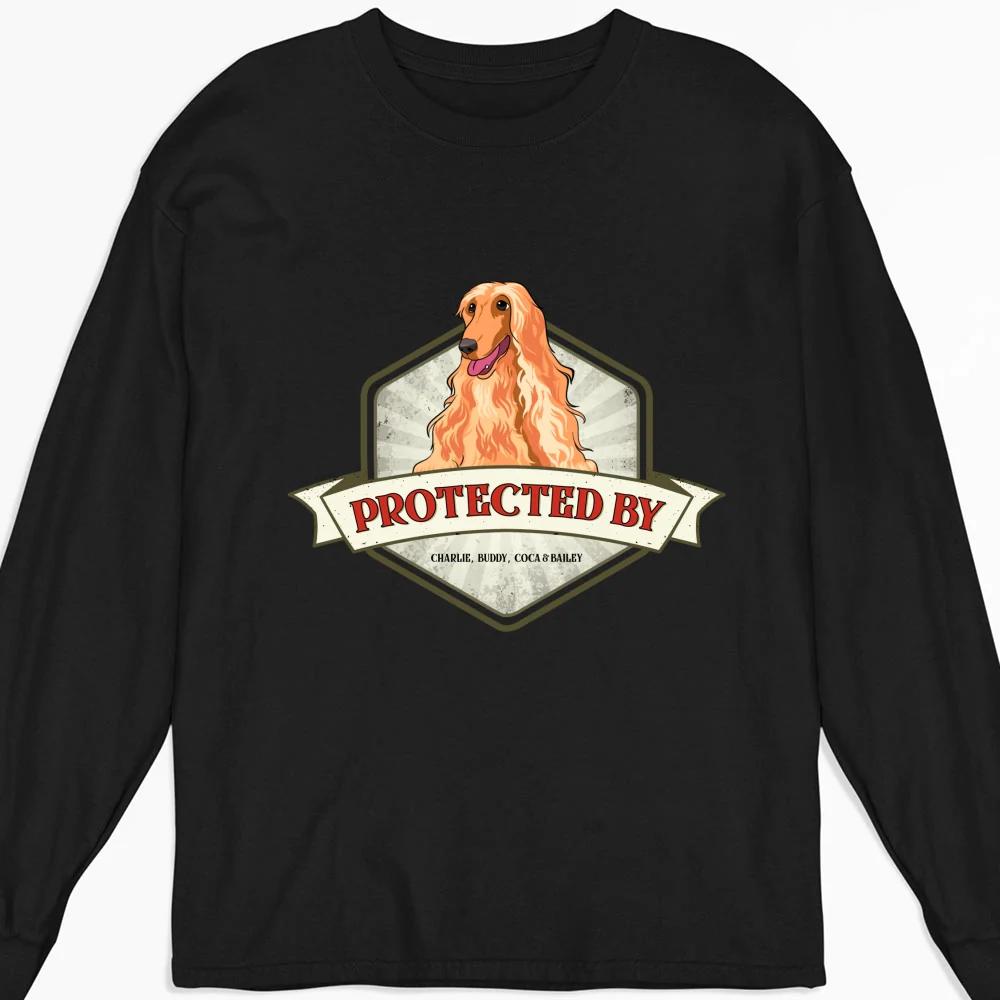Protected By Dogs Ver 2 - Personalized Custom Long Sleeve T-Shirt - Image 6