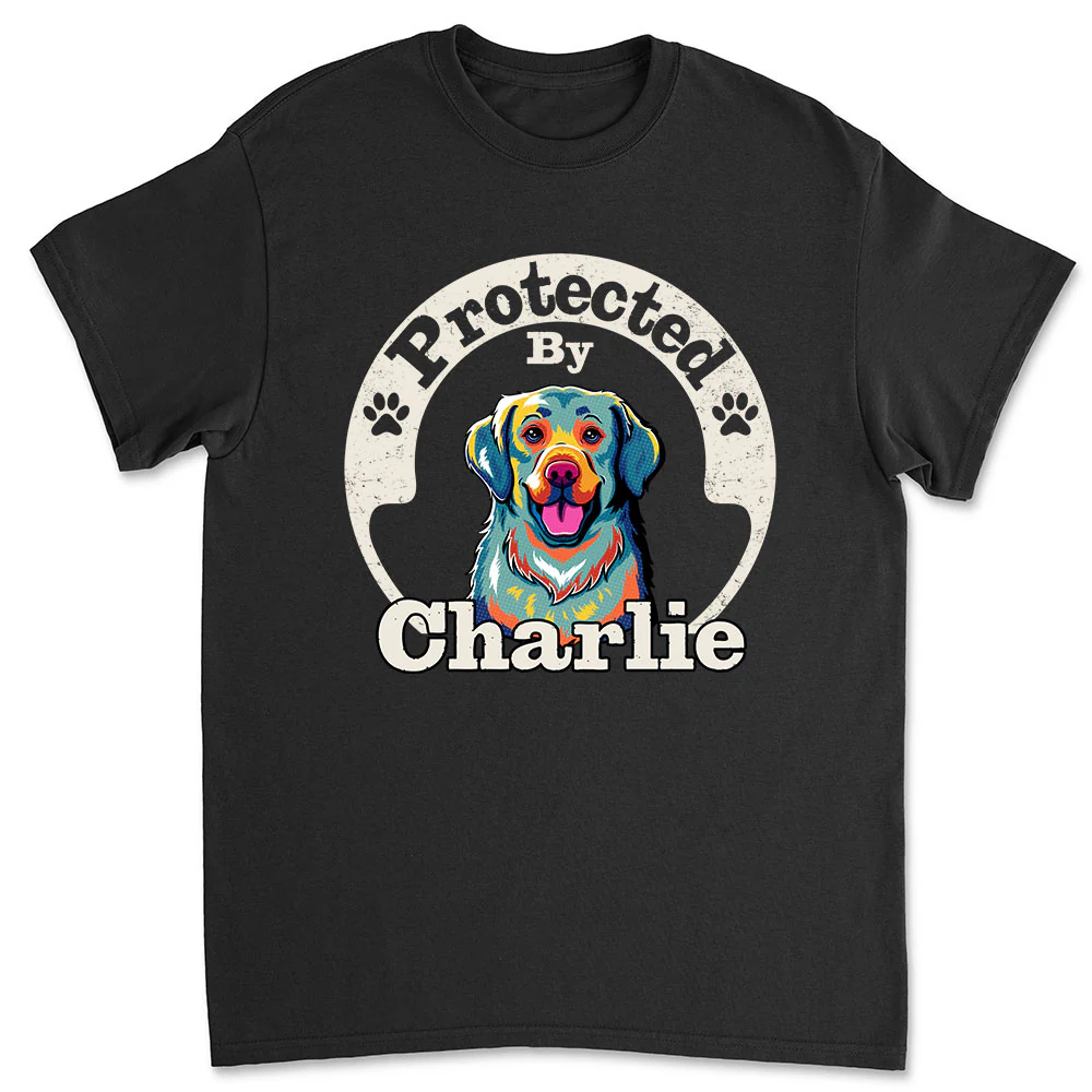 Protected By Human Dog Ver 2 - Personalized Custom Unisex T-Shirt