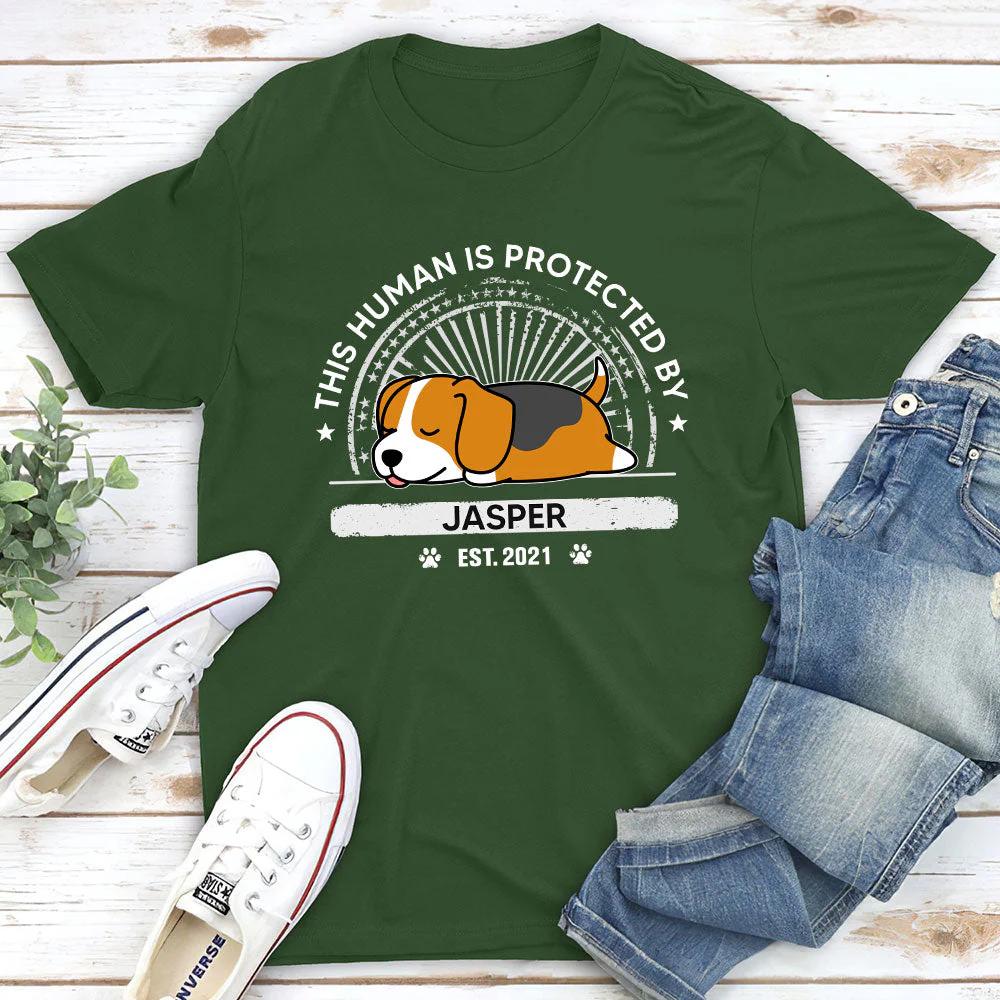 Protected By My Dog - Personalized Custom Unisex T-shirt - Image 4