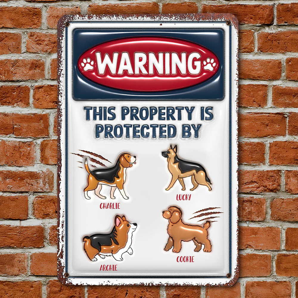 Protected By - Personalized Custom 3D Inflated Effect Metal Sign - Image 4