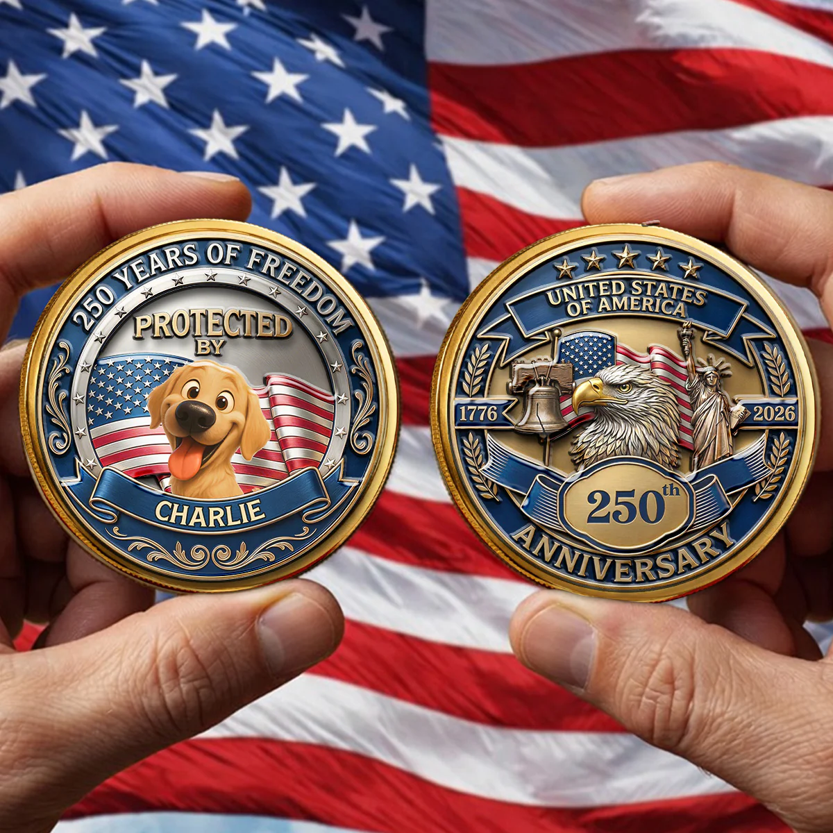 Protected By - Personalized Custom Commemorative Keepsake Coin