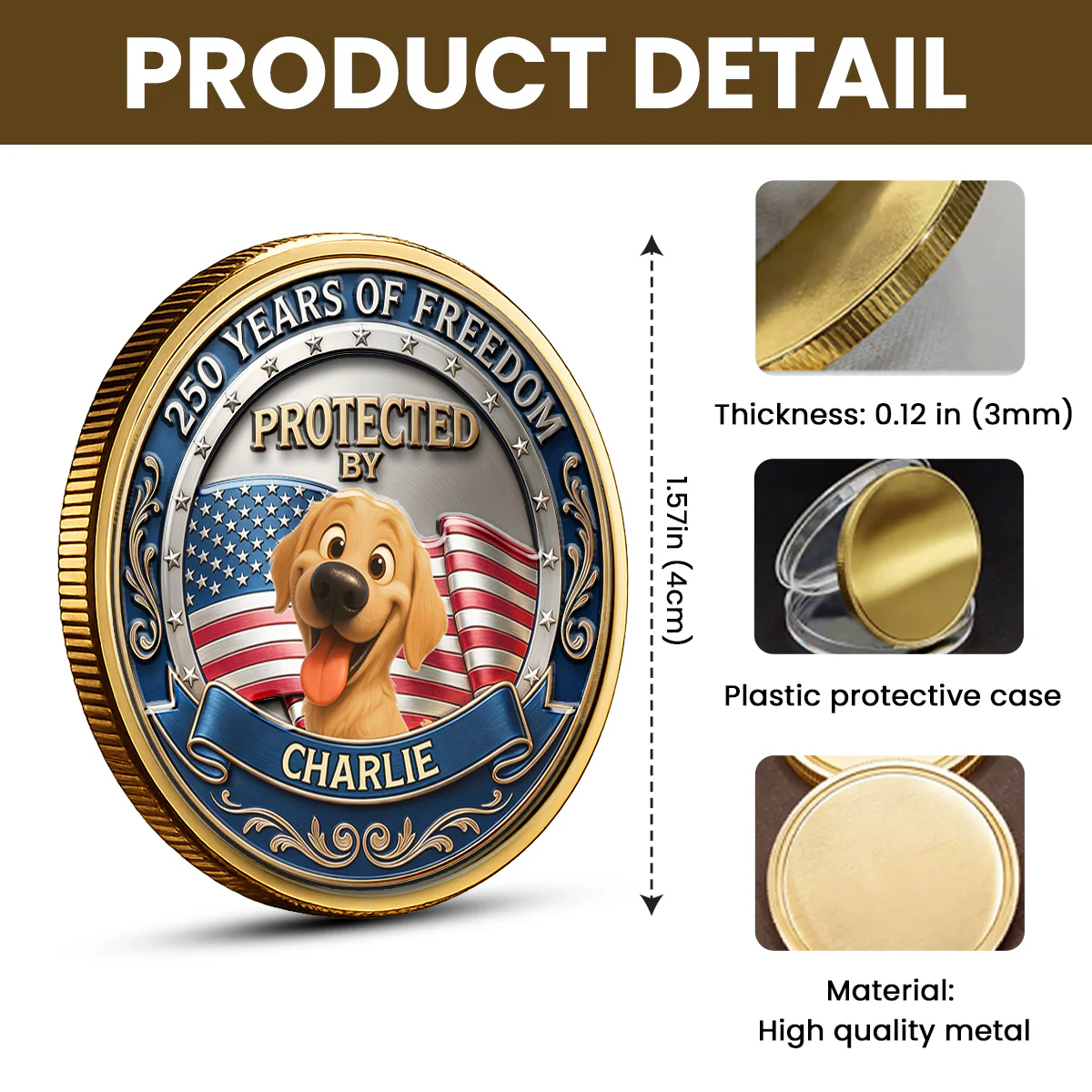 Protected By - Personalized Custom Commemorative Keepsake Coin - Image 7