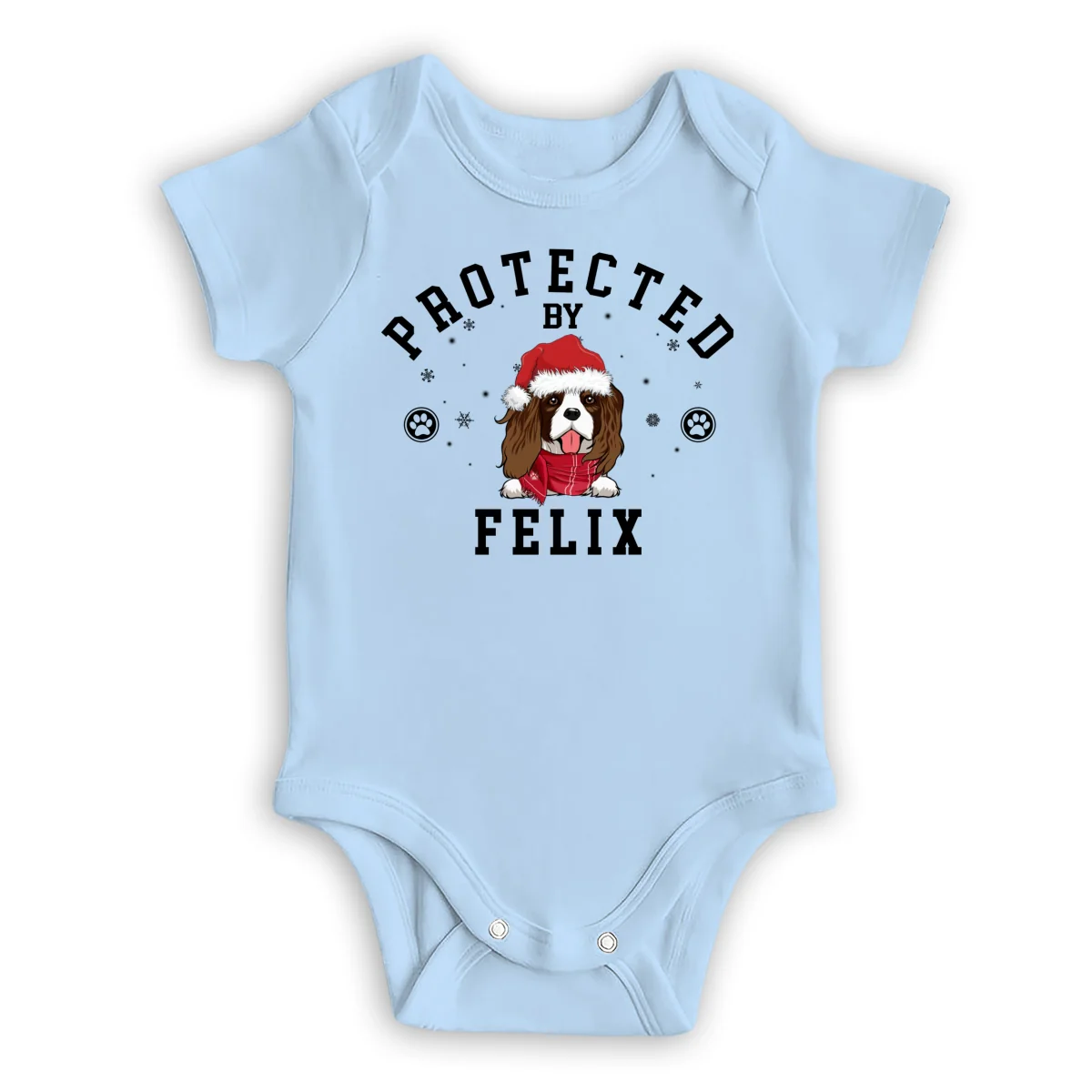 Protected By Pets Christmas - Personalized Custom Baby Onesie - Image 8