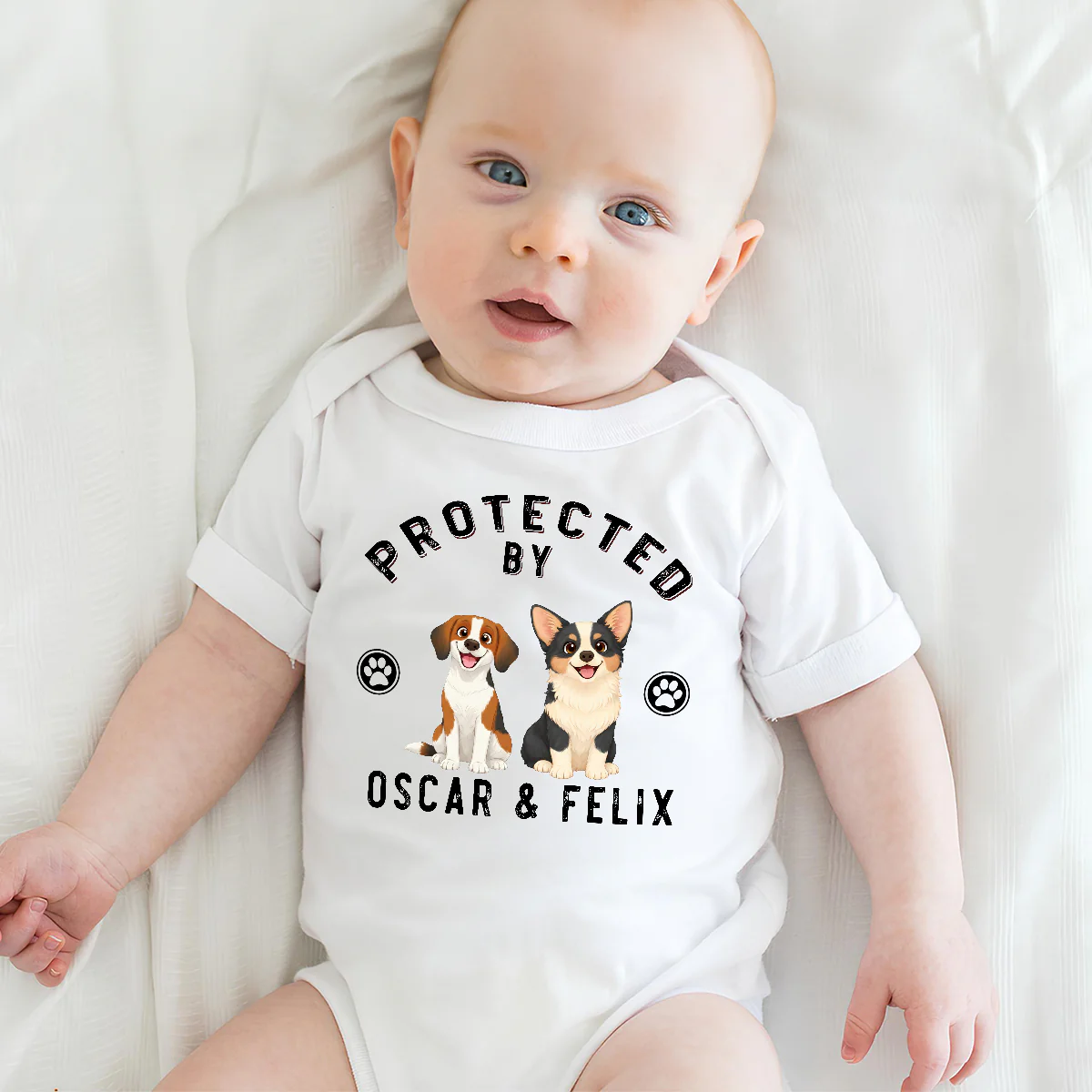 Protected By Storybook Dog - Personalized Custom Baby Onesie - Image 5