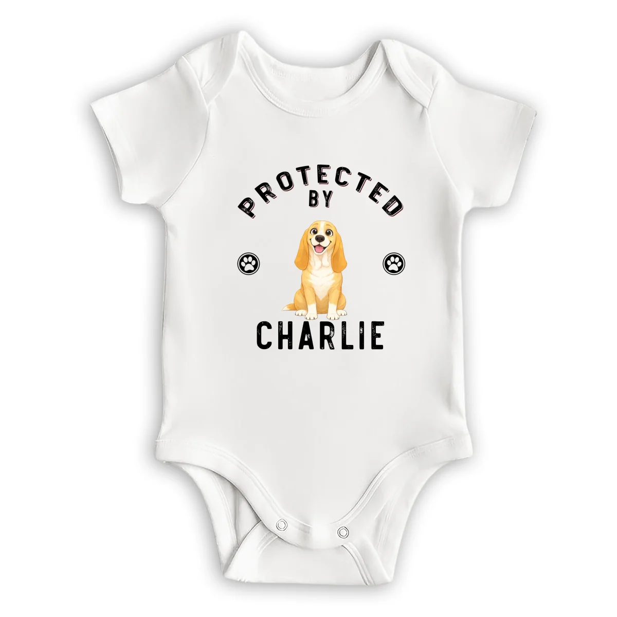 Protected By Storybook Dog - Personalized Custom Baby Onesie - Image 6