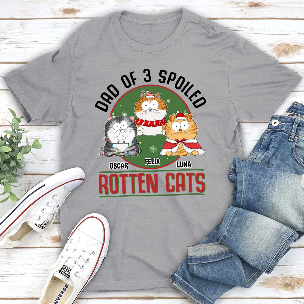 Proud Dad Of Spoiled Cats - Personalized Custom Unisex T-shirt - Image 3
