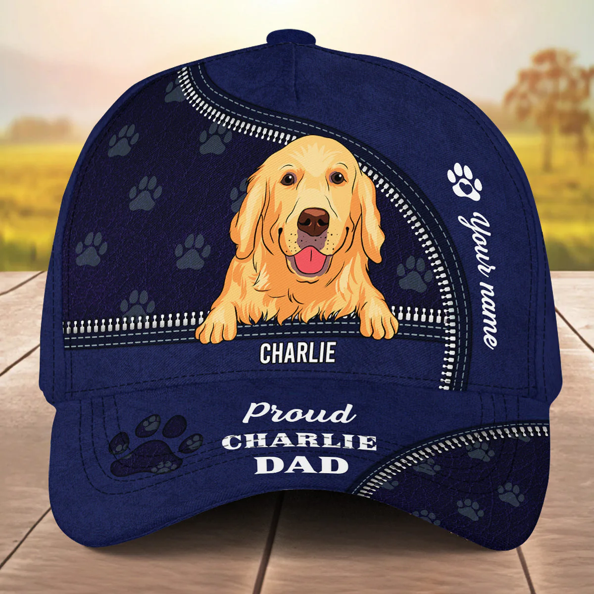 Proud Dog Dad - Personalized Custom Cap - Image 2