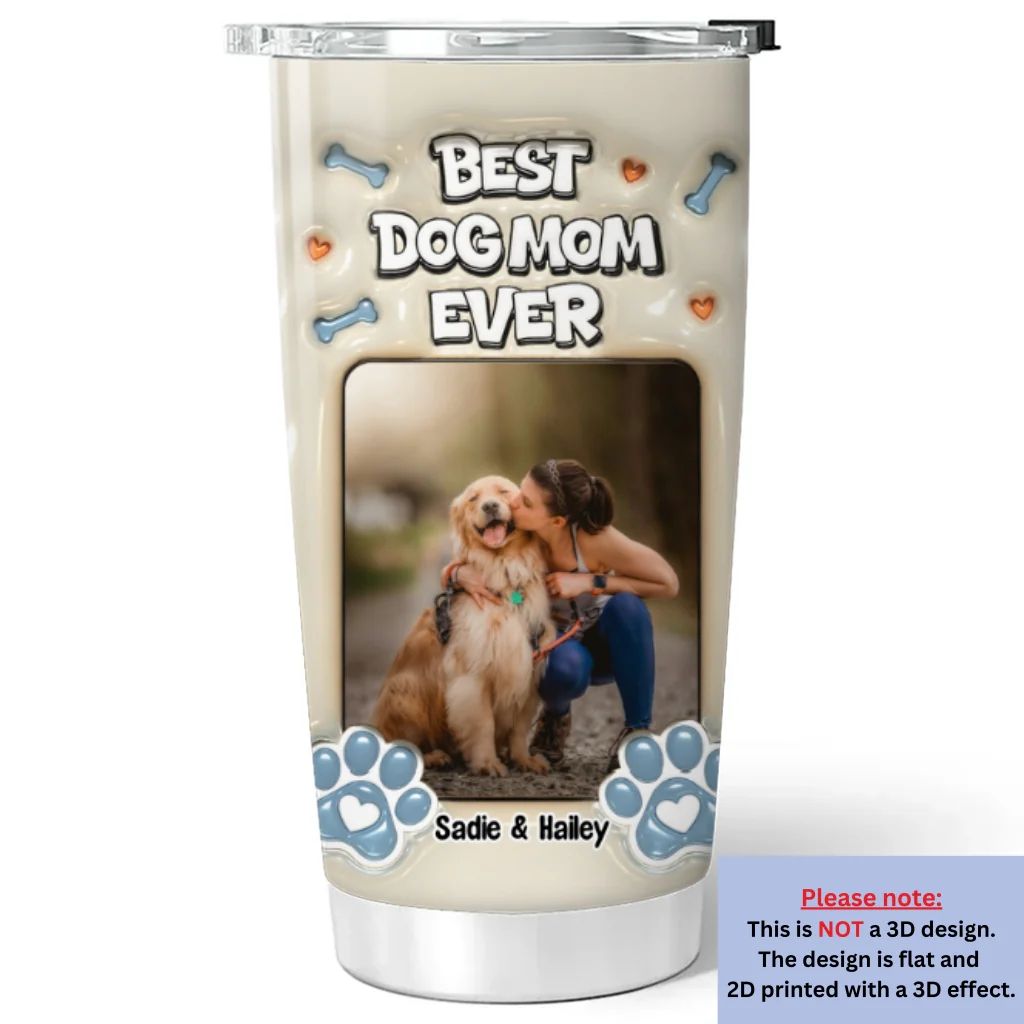 Proud Lovely Dog Mom Ver Photo - Personalized Custom 3D Inflated Effect Tumbler - Image 4