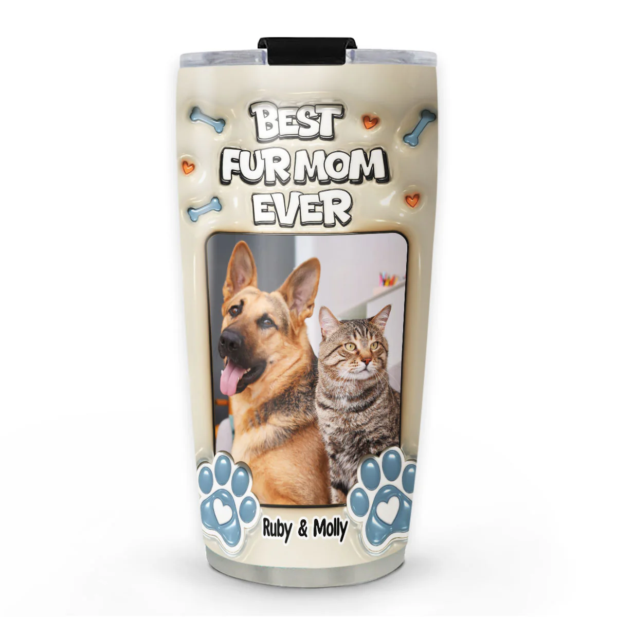 Proud Lovely Fur Mom Ver Photo - Personalized Custom 3D Inflated Effect Tumbler