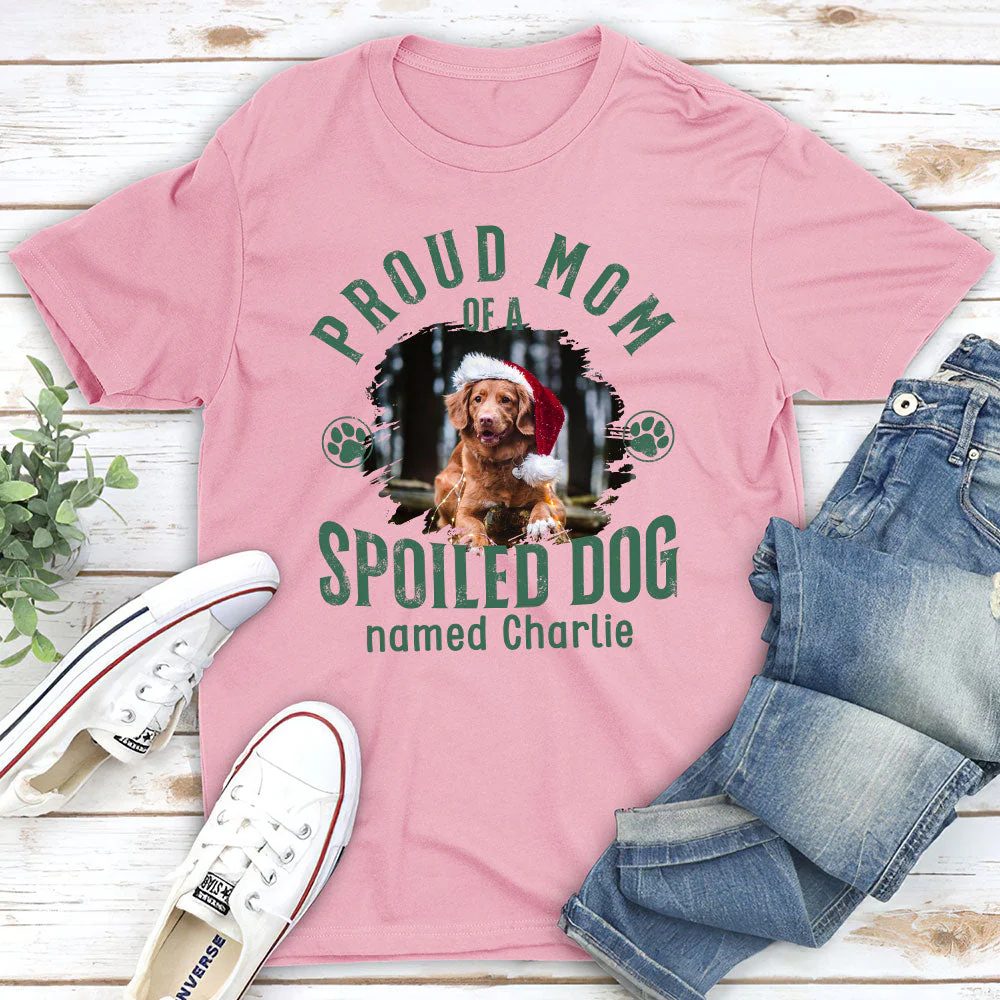 Proud Mom Of Simple Dog - Personalized Custom Unisex T-shirt - Image 4